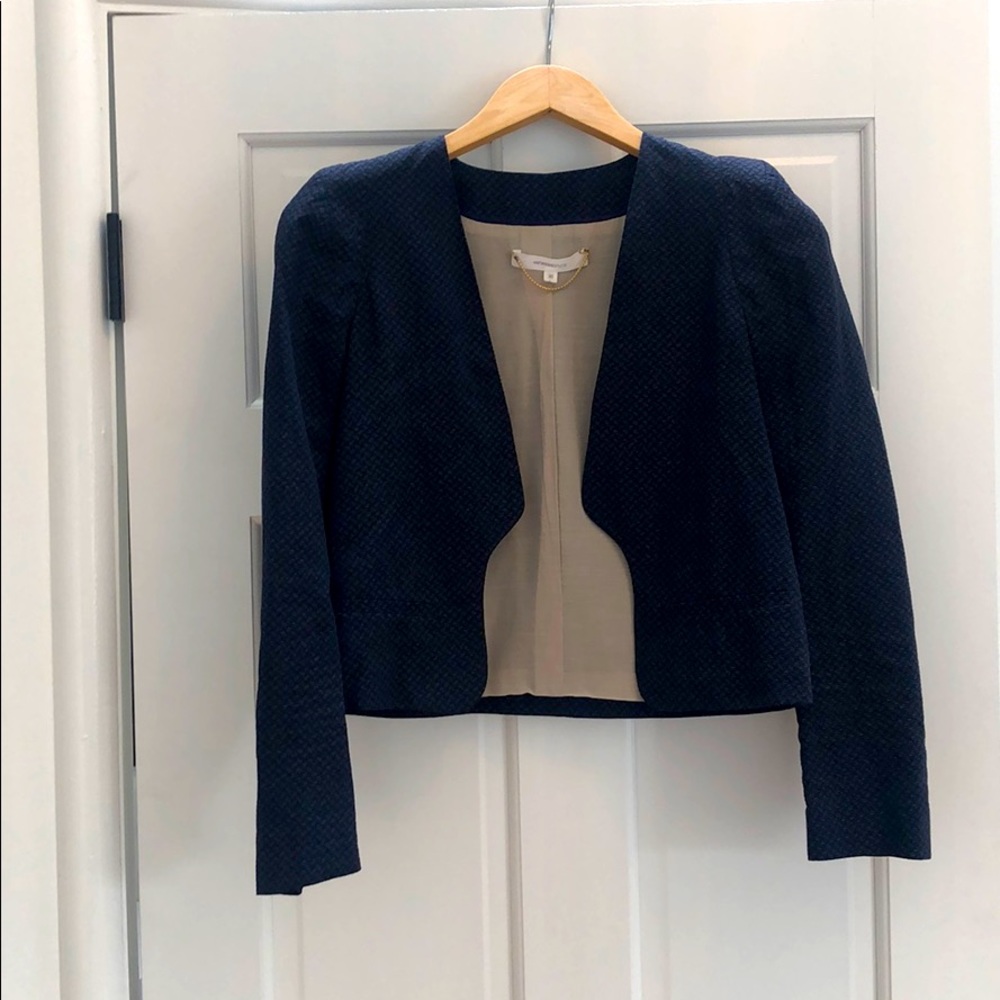 Cropped navy print jacket